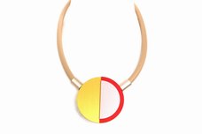 18QDN42 - Avant-garde/Artsy Rubber Necklace with Pendant