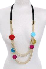 18QDN50 - Avant-garde/Artsy Multi-strand Necklace with Circles