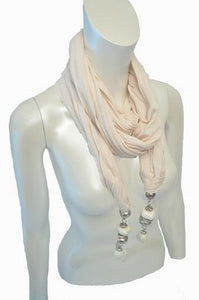 FPE - Scarf with Beaded Tassels and Silver Accents