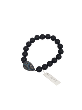 Black Stone Bracelet with Teardrop Accent