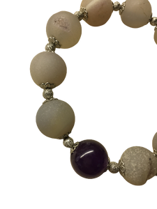 Purple and Grey  "Druzy Agate" Bracelet with Tassel