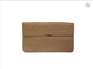 PM40 - Flat Leather Wallet with Snap Button Closure
