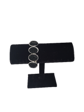 B3425 - Oval Silver Bracelet with Scale-like Design