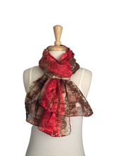 ES - Embroidered Lace Scarf with Floral Accent