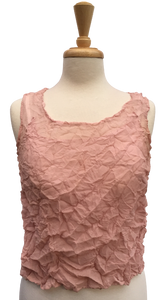 Crinkle 3 -  Sleeveless crinkle top in a solid color.  Made in France.