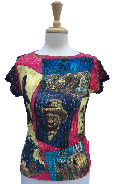Crinkle 6  Crinkle top printed with different Van Gogh paintings.  Made in France.