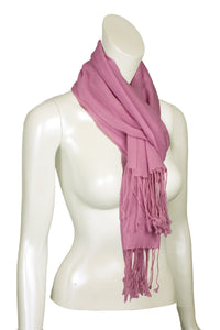 SWLP - Solid Color Pashmina with Braided Fringe (Wool)