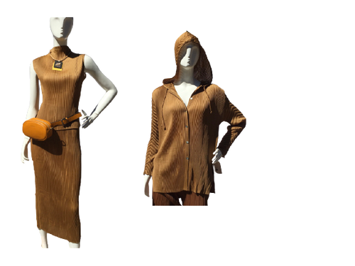 Julia - Crinkle Set of 3 - Jacket with hood, Skirt and High neck sleeveless top